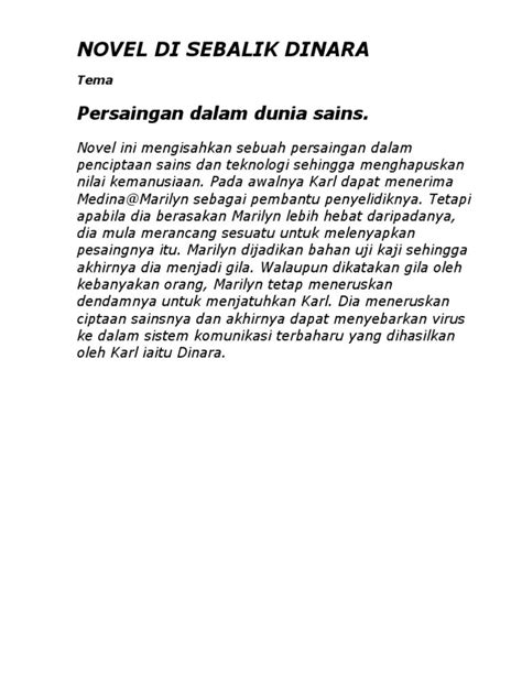 Contoh Jawapan Novel Di Sebalik Dinara Tingkatan 4 Image