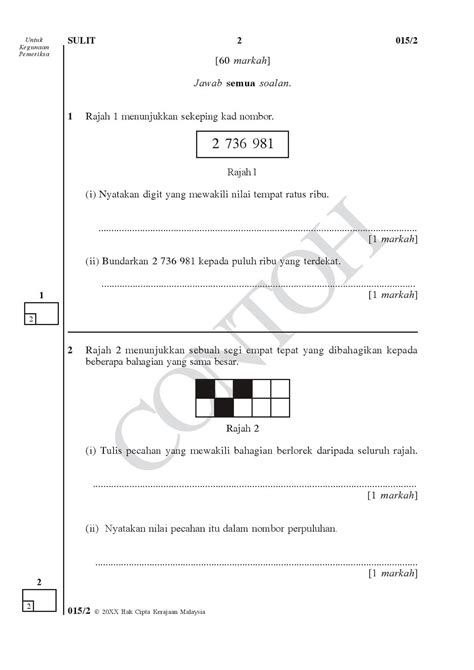 Contoh Soalan Upsr Matematik Image