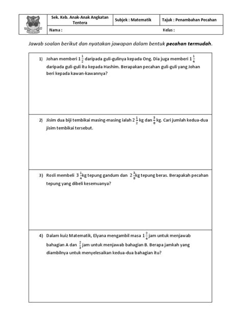 Soalan Penyelesaian Masalah Matematik Tingkatan 2 Image